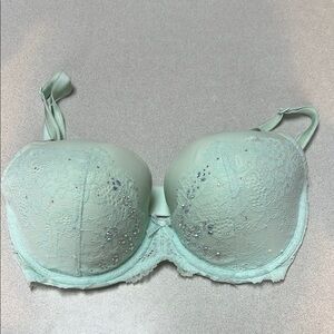 Victoria's Secret Light Green Lace Bra with Sparkle